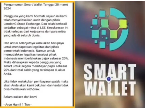 Pengumuman Aplikasi Smart Wallet yang memaksa Anggotanya bayar pajak.