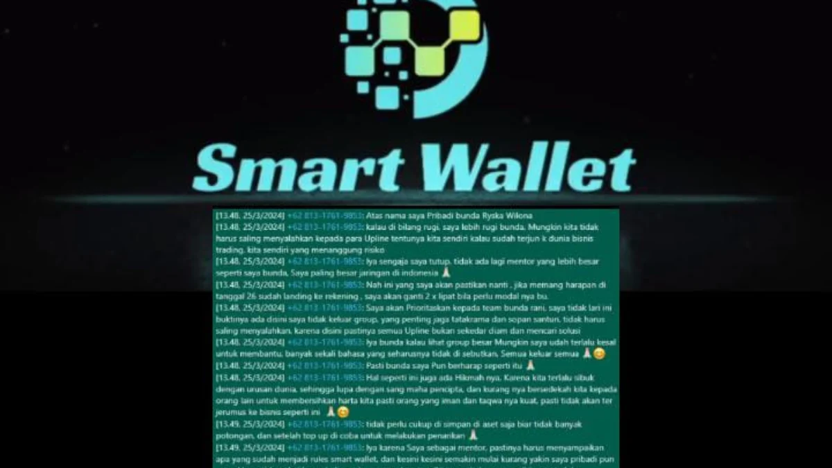 Tangkapan layar percakapan mentor Smart Wallet dengan anggotanya.