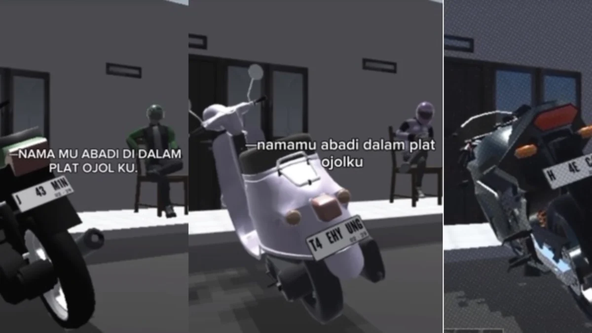 Beberapa contoh Plat Nomer Ojol The Game yang tengah Viral di Tiktok.