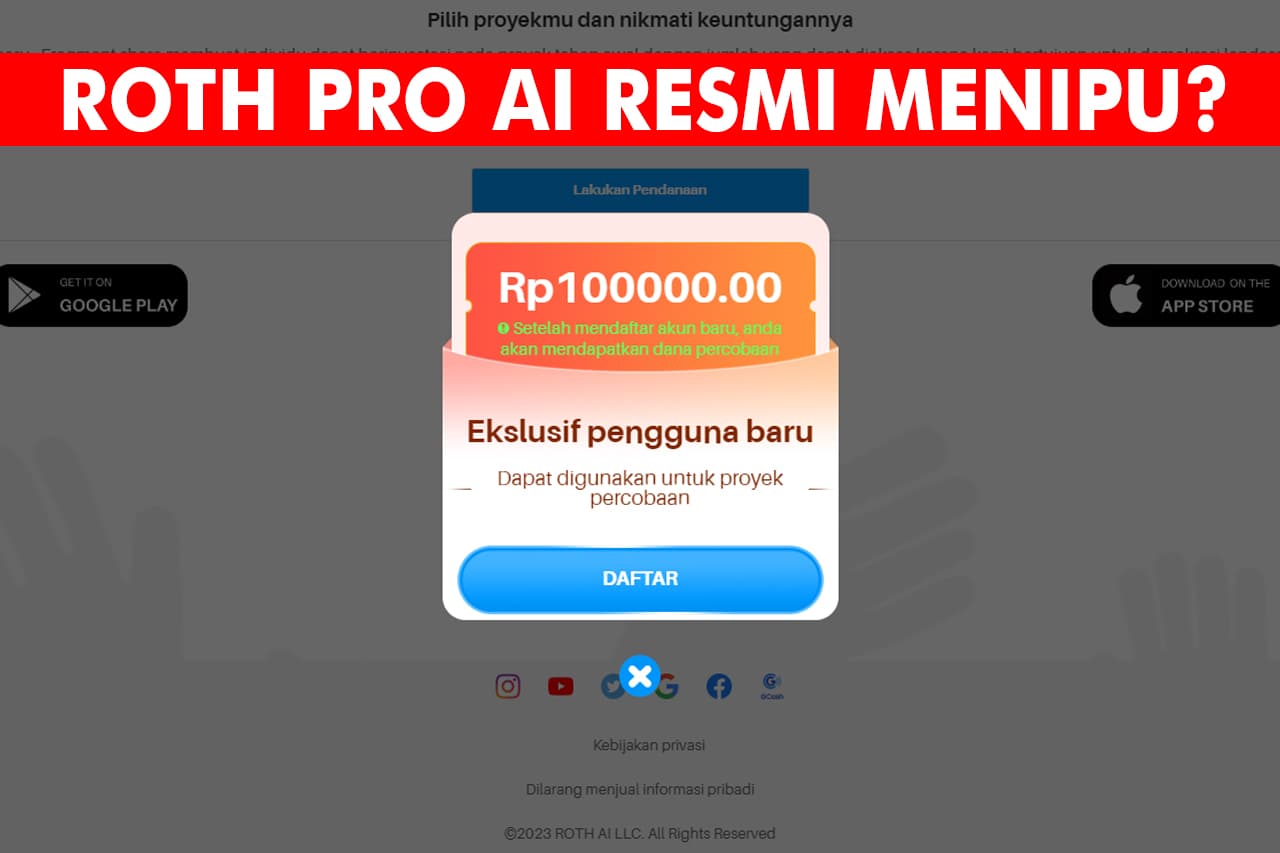 Aplikasi Penghasil Uang Roth Pro Diduga Sudah Scam!