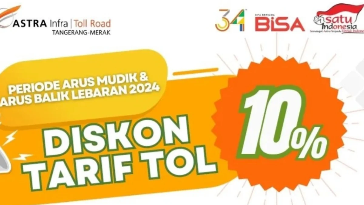 Diskon 10% Tarif Tol Tangerang-Merak Jelang Mudik Lebaran 2024/ Instagram @astratoltamer
