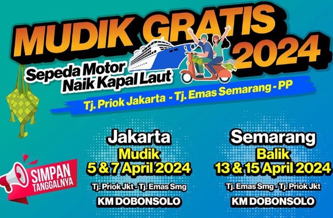 Mudik Gratis Kemenhub 2024 Jakarta-Semarang Pakai Kapal Laut/ Instagram @djplkemenhub151