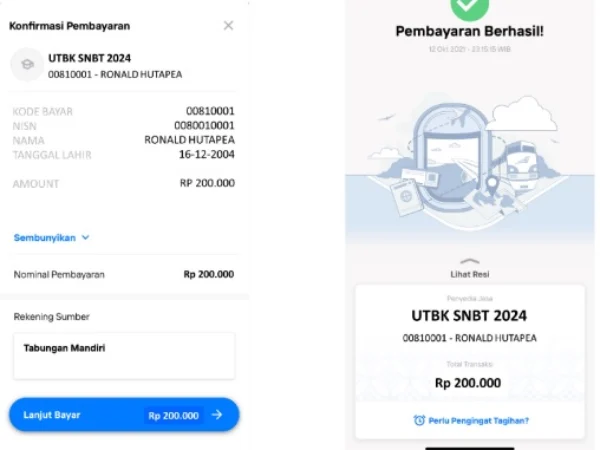 Pembayaran UTBK SNBT 2024 Lewat Livin by Mandiri/ Tangkap Layar Panduan Pembayaran UTBK Bank Mandiri/ SNPMB