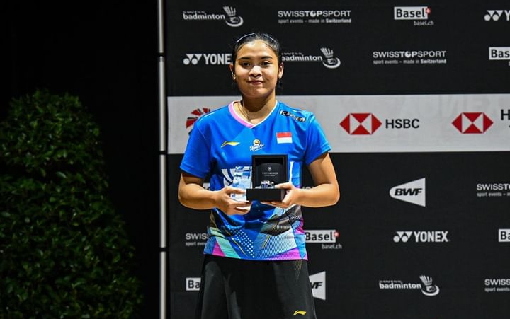 Gregoria Mariska Tunjung membawa gelar runner up Swiss open 2024 (Instagram: badminton.ina)