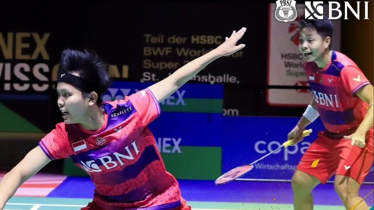Apriani/Fadia saat berlaga di Swiss Open 2024 (Instagram: badminton.ina)