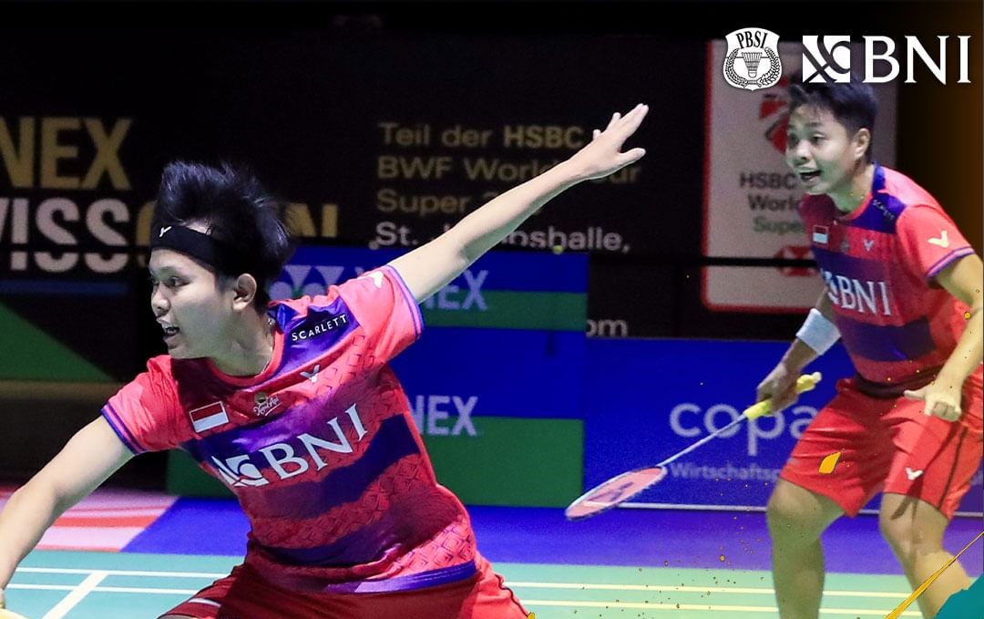 Apriani/Fadia saat berlaga di Swiss Open 2024 (Instagram: badminton.ina)