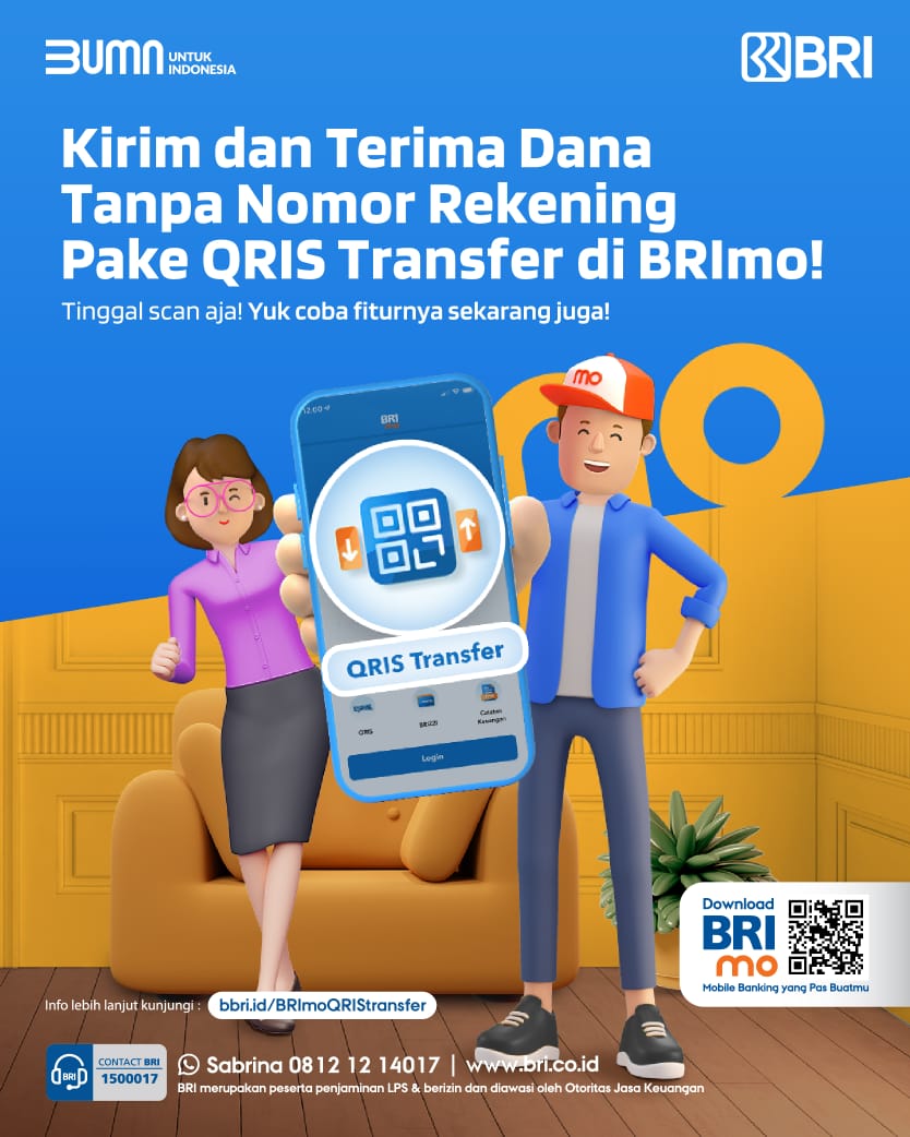 QRIS Transfer di BRImo Bisa Kirim dan Terima Dana Tanpa Nomor Rekening/ Dok. Humas BRI