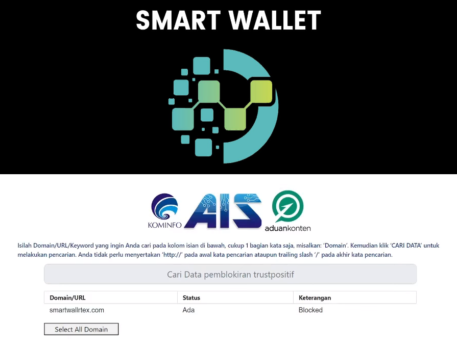 Peringatan Keras dari Pemerintah, Website Aplikasi Smart Wallet Diblokir Kominfo!