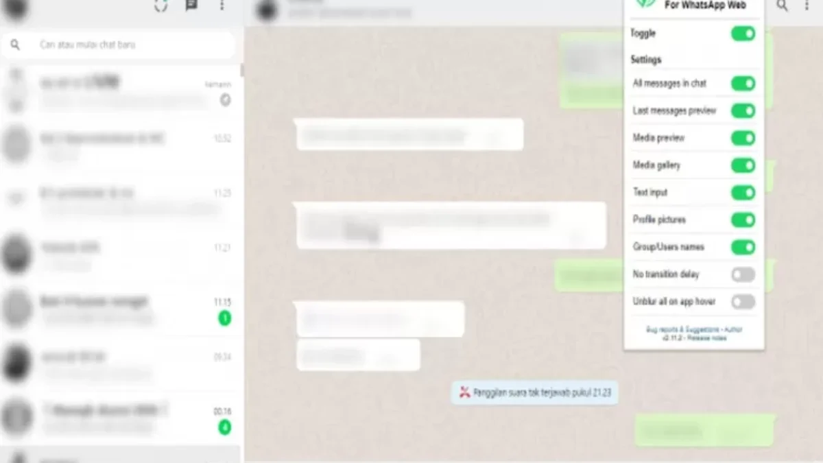 Cara Mudah Blur Chat di Whatsapp Web Biar Gak Diintip Orang Lain