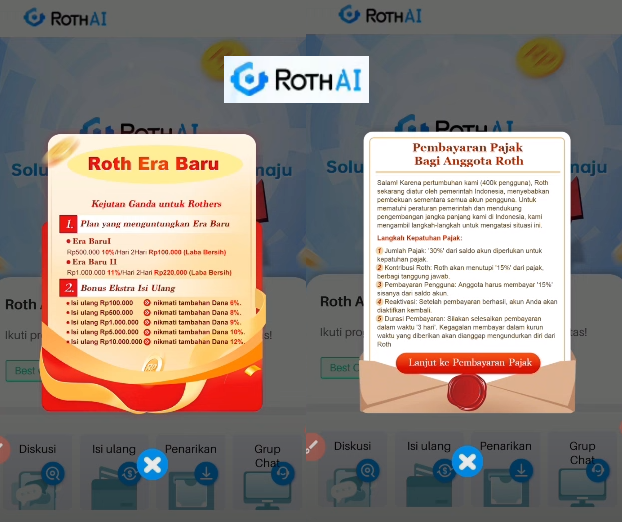 Event Roth Pro Terbaru! Bukti Aplikasi Sebentar Lagi Akan Scam!