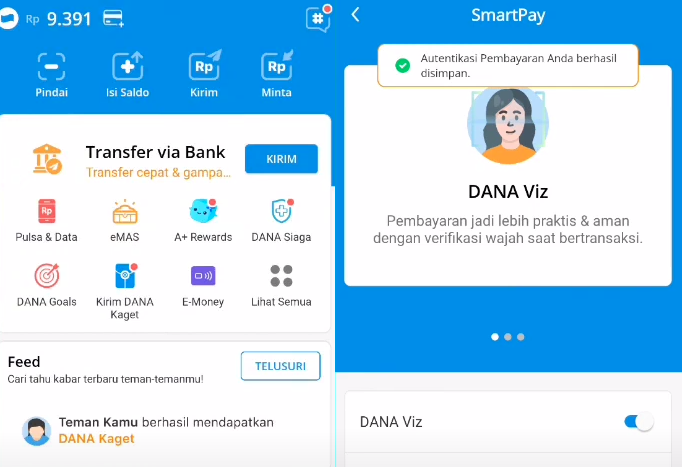 Cara Mengaktifkan SmartPay Dana Viz di Aplikasi DANA
