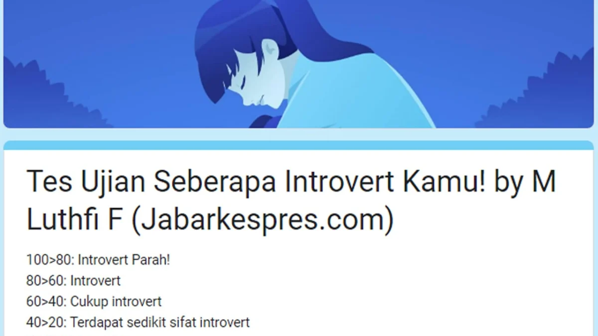 Link Tes Ujian Introvert, Seberapa Introvert Dirimu? Cek Sekarang