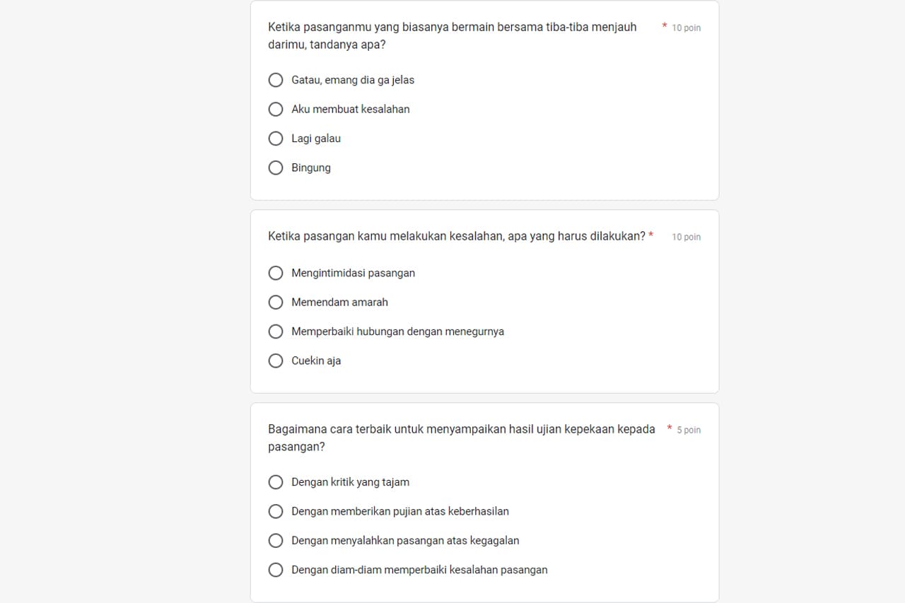 Link Tes Kepekaan Google Form, Ada 12 Soal Terbaru!