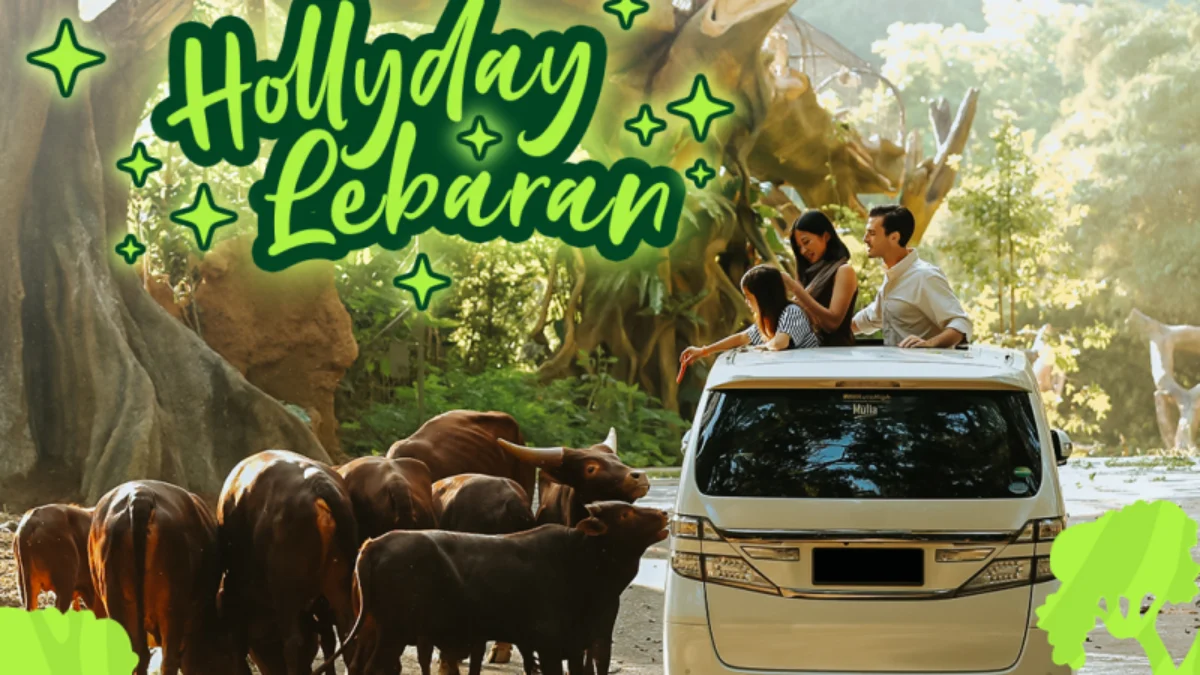 Poster harga tiket masuk di Taman Safari Bogor selama Lebaran 2024.