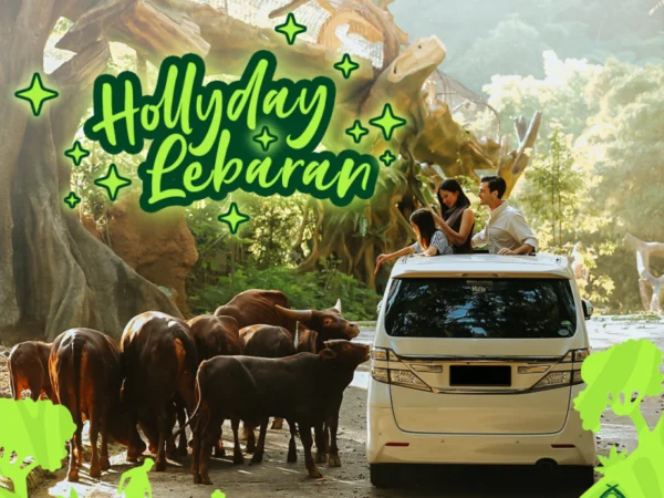 Poster harga tiket masuk di Taman Safari Bogor selama Lebaran 2024.