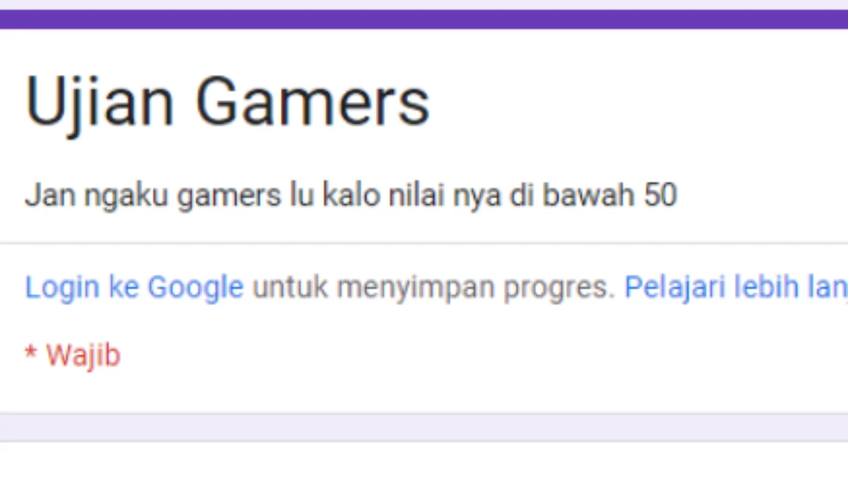 Tes Seberapa 'Gaming' Kamu dengan Link Ujian Gamers Google Form Gratis Disini