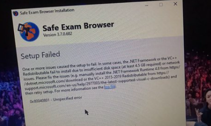 SEB Setup Failed untuk Tes Online Rekrutmen BUMN 2024/ X @moodinee