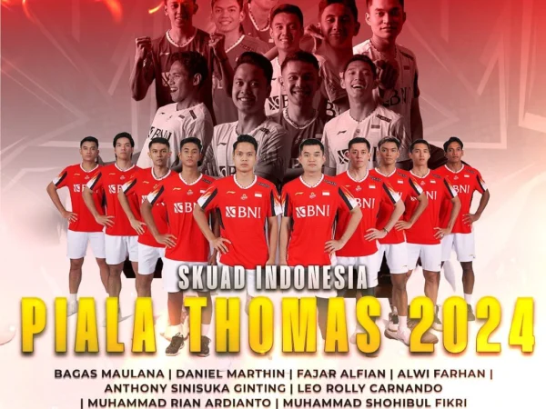 Squad Putra Indonesia di Piala Thomas (Insatgram: badminton.ina)
