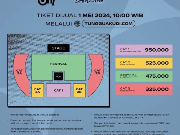 Denah & Harga Tiket Konser Sheila on 7 “TUNGGU AKU DI” Bandung (Instagram @antara.suara)