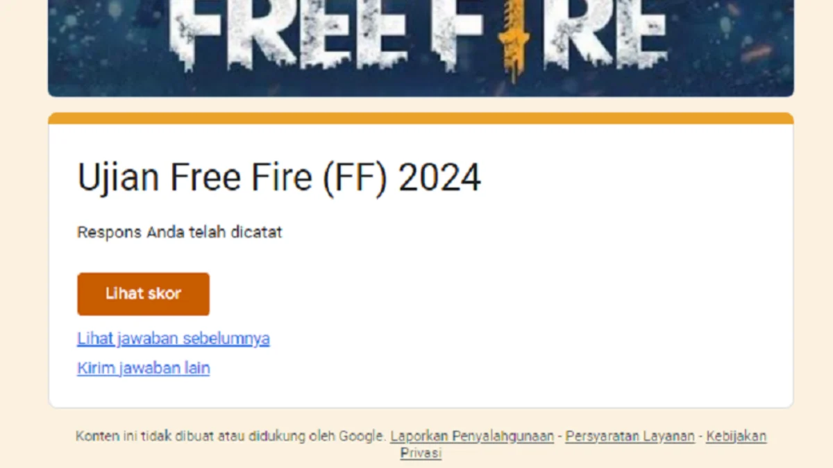 Ini Link Tes Ujian Free Fire (FF) 2024 yang Viral di TikTok, Kamu Masih Noob?