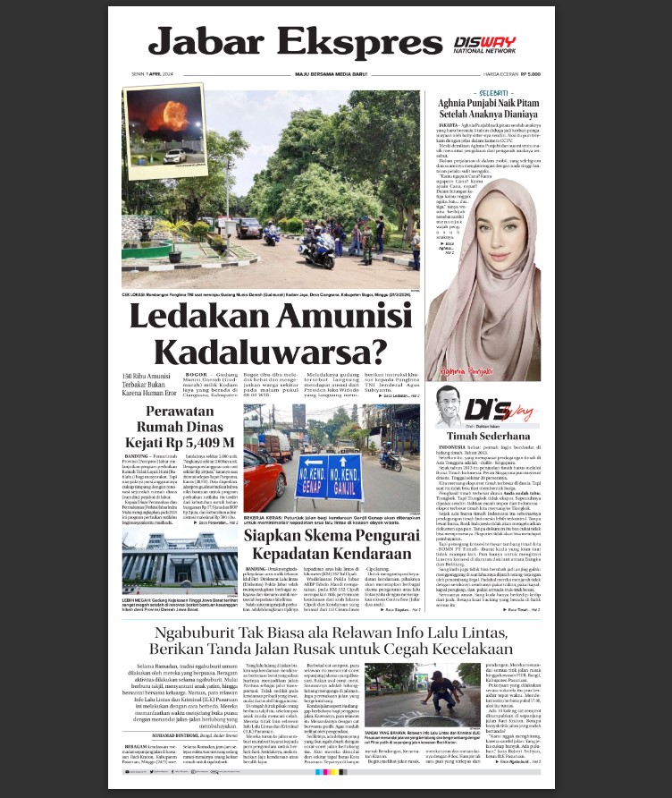 Epaper Jabar Ekspres 1 April 2024