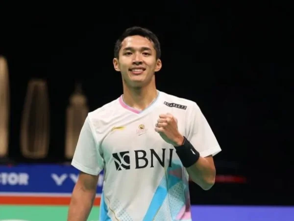Tunggal putra Indonesia Jonatan Christie dalam babak perempat final Kejuaraan Bulu Tangkis Asia (BAC) 2024 di Ningbo, China, Jumat (12/4/2024) (Antara)