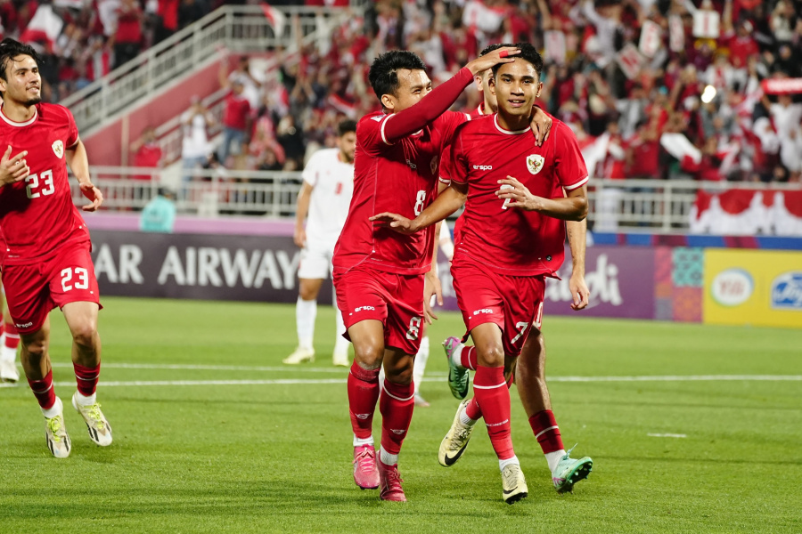 Marselino Ferdinan Pemain pencetak dua Gol di laga melawan Yordania, Piala Asia U-23 2024 (PSSI)