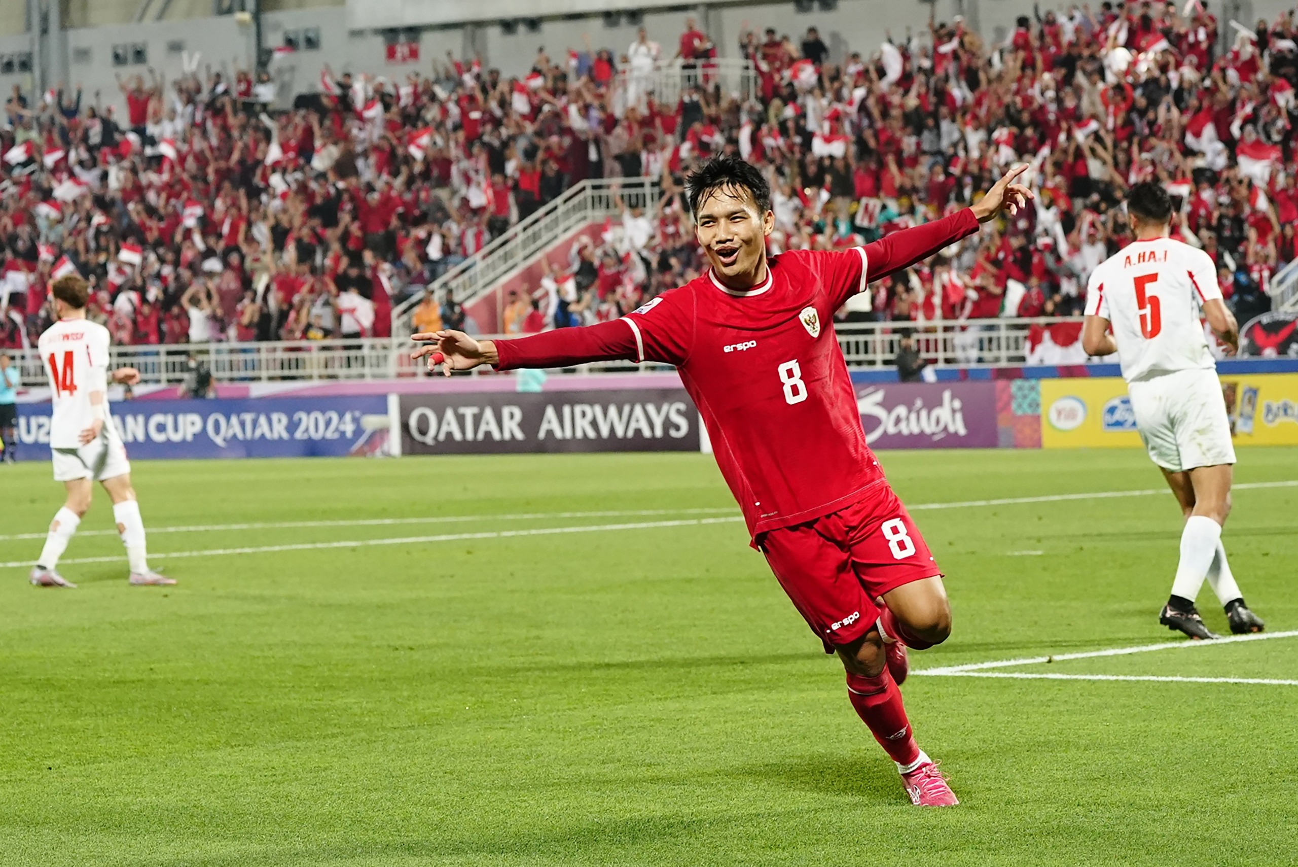 Witan Sulaeman saat selebrasi mencetak gol sejarah bagi Timnas Indonesia (PSSI)