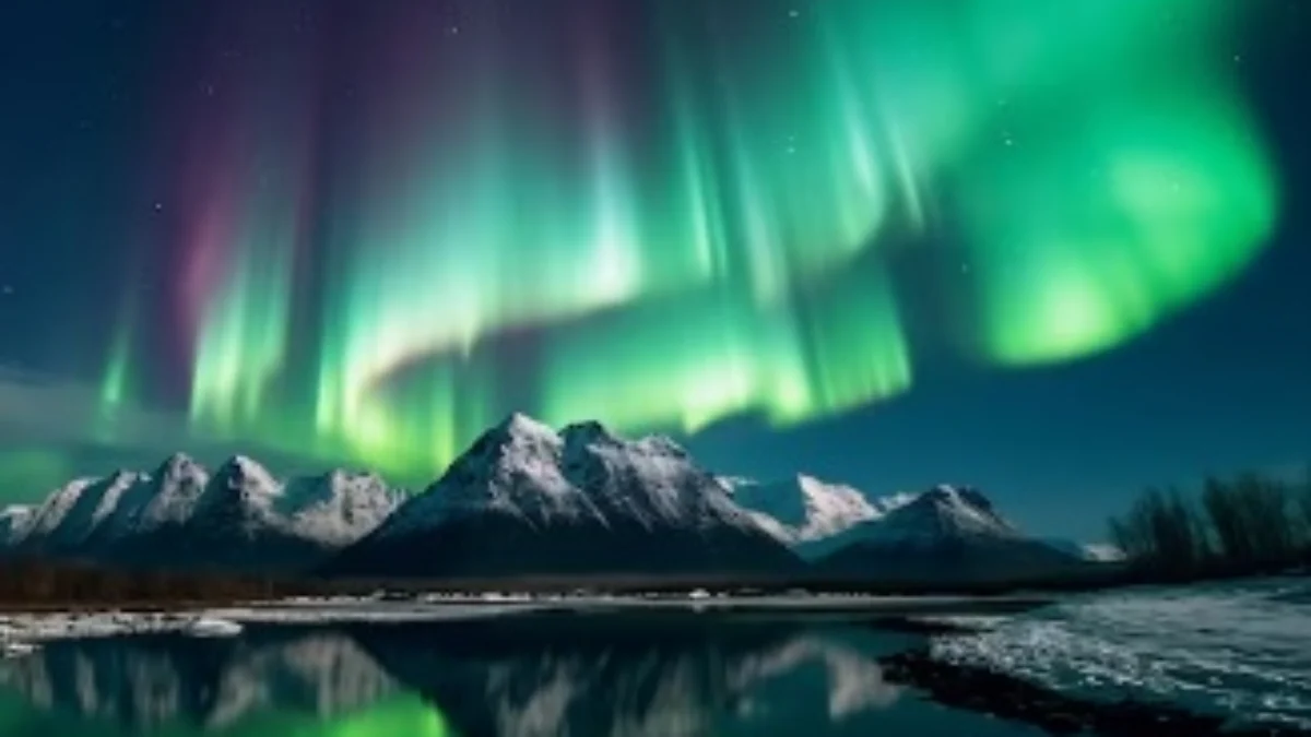 ILUSTRASI Penampakan Aurora Borealis sebagai tanda kemunculan Badai Geomagnetik. (freepik)