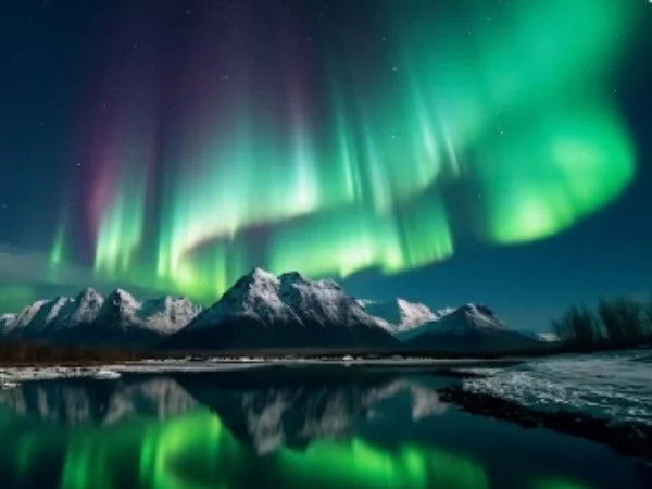 ILUSTRASI Penampakan Aurora Borealis sebagai tanda kemunculan Badai Geomagnetik. (freepik)