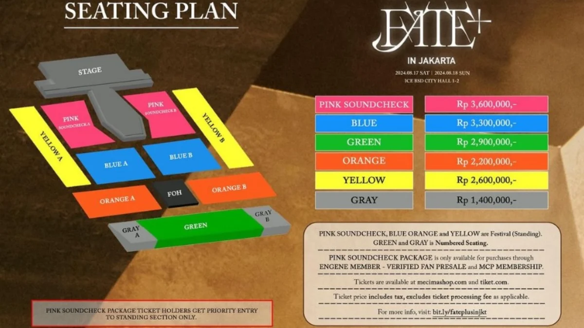 Seatplan dan harga tiket Konser ENHYPEN di Indonesia. (instagram @mecimapro)