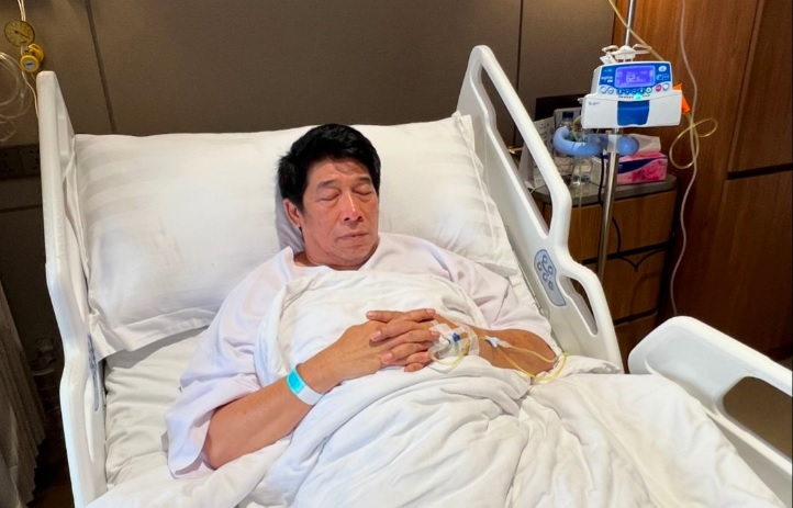 Kondisi Parto Patrio saat di Rumah Sakit karena menderita Batu Ginjal. (instagram @partopatrio)