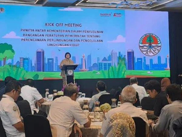 Menteri LHK, Siti Nurbaya Bakar saat berpidato di kegiatan Kick Off Meeting PAK, Kamis (2/5). (Yudha Prananda / Istimewa)