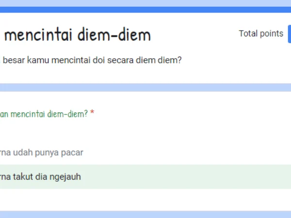 Link Ujian Mencintai Diam-diam Viral Docs Google Form Gratis DISINI