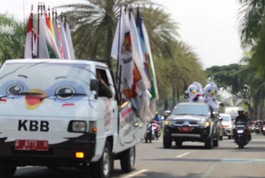 Giat kirab Pemilu 2024 di Kabupaten Bandung Barat. Dok KPU KBB