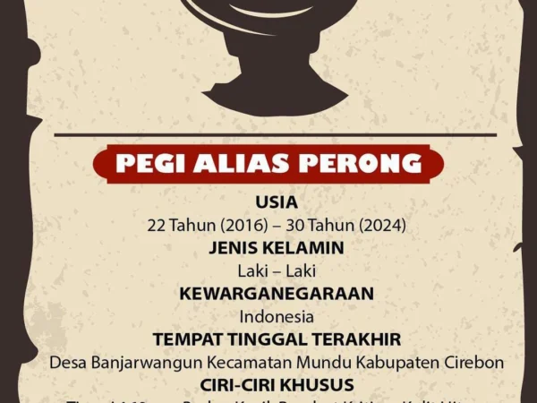 Ist. Poster DPO pelaku pembunuhan vina Cirebon. Dok Humas Polda.