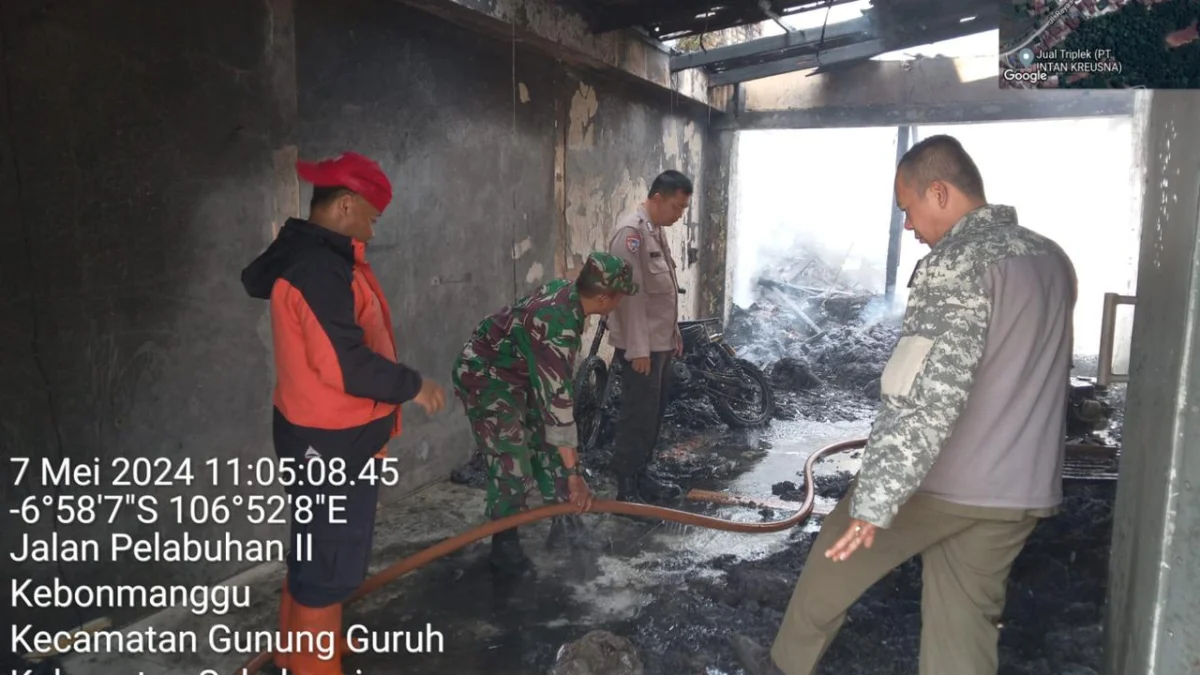 Pasca kejadian kebakaran di Pabrik Kasur di Kecamatan Gunungguruh, Kabupaten Sukabumi. Dok P2BK