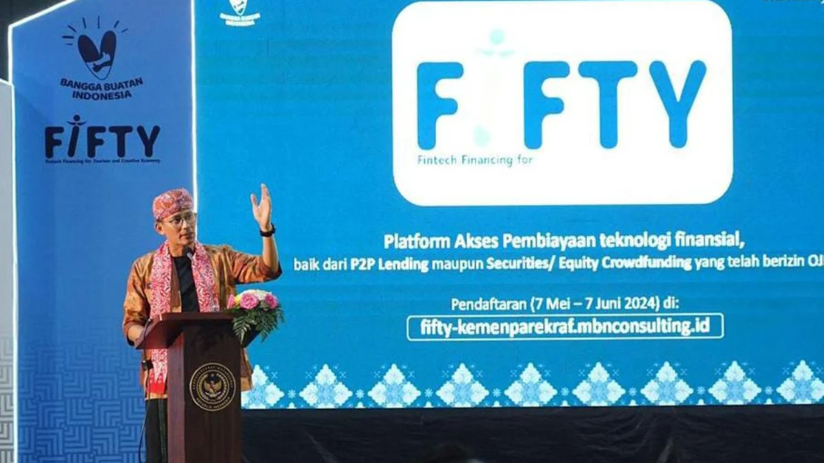 Menteri Parekraf RI, Sandiaga Uno saat menghadiri Kick OFF FIFTY di Kota Bogor, Selasa (7/5). (Yudha Prananda / Jabar Ekspres)