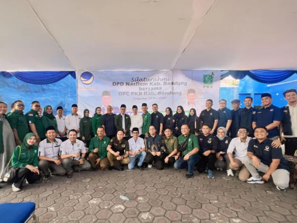 Partai Kebangkitan Bangsa (PKB) Kabupaten Bandung kunjungi Partai Nasdem dalam rangka silaturahmi jelang Pemilihan Kepala Daerah (Pilkada) 2024. Foto Istimewa