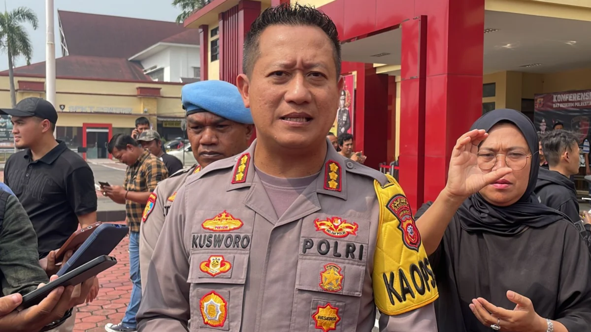 Kapolresta Bandung Kombes Pol Kusworo saat gelar perkara di Mapolresta Bandung, Rabu (22/5). Foto Agi