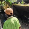 Doc. Truk Pengangkut Batu Bata Terguling saat Hendak Memutar Arah di Jalan Kolonel Masturi, Citeureup, Kota Cimahi (Screenshot Video)