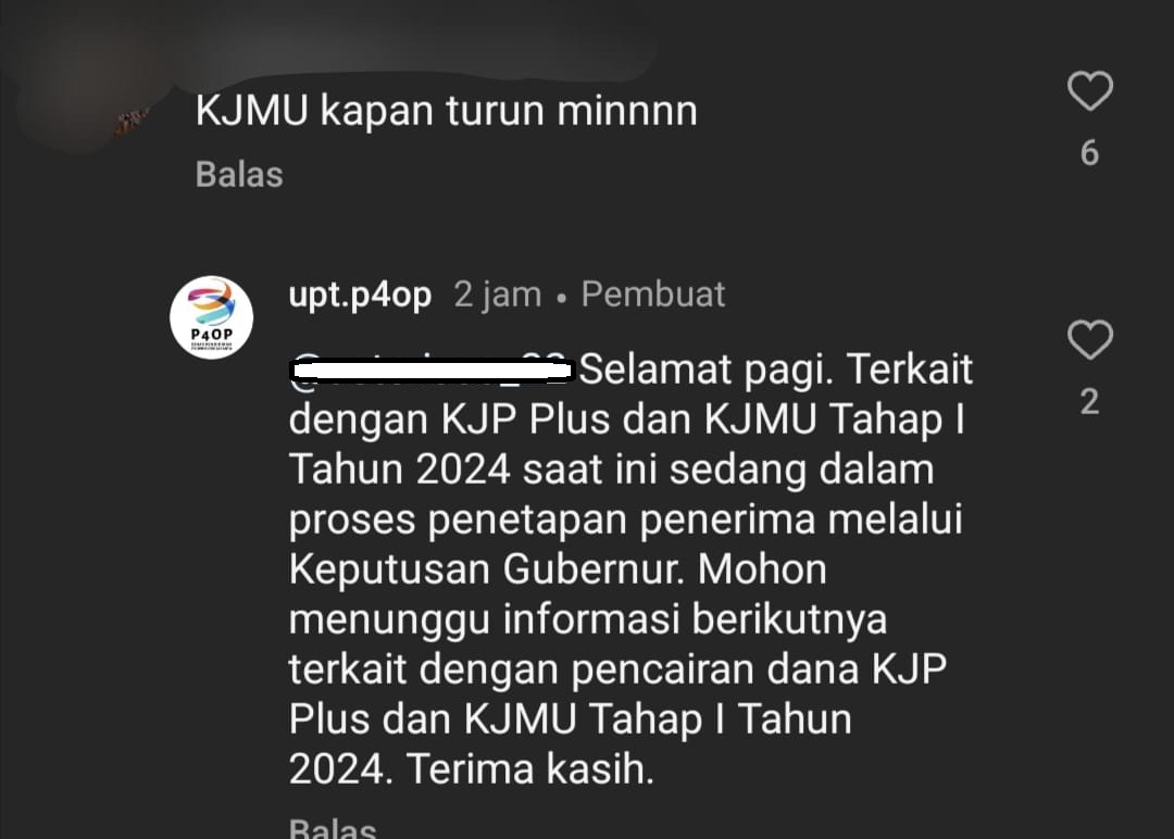 Info KJP dan KJMU 2024/ Instagram upt.p4op