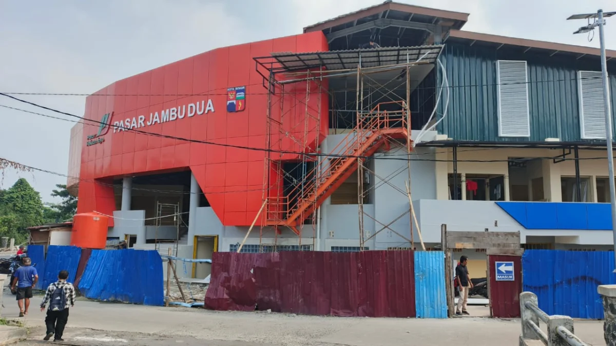 Progres pembangunan Pasar Jambu Dua Bogor capai 90 persen. (Yudha Prananda / Jabar Ekspres)