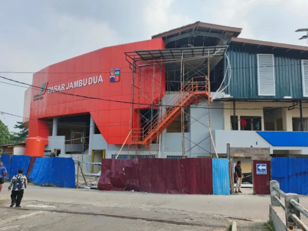 Progres pembangunan Pasar Jambu Dua Bogor capai 90 persen. (Yudha Prananda / Jabar Ekspres)