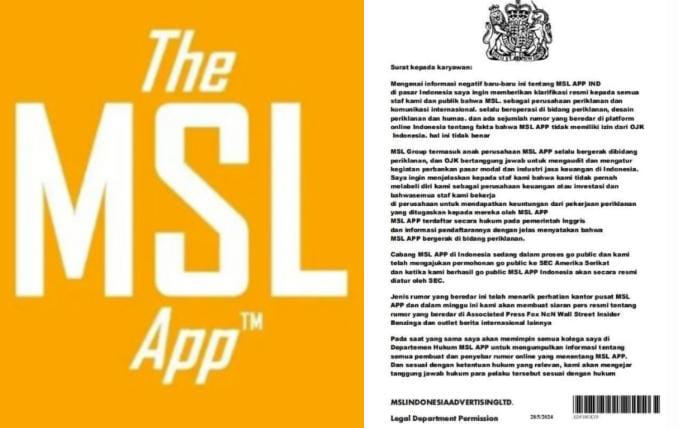 Surat Klarifikasi dari MSL APP.