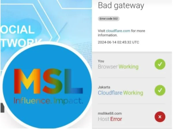 Aplikasi MSL yang sudah mulai Error.