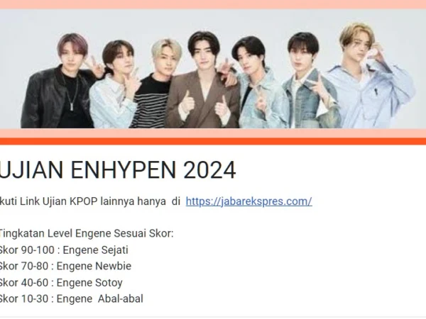 Link Tes Ujian ENHYPEN terbaru 2024.