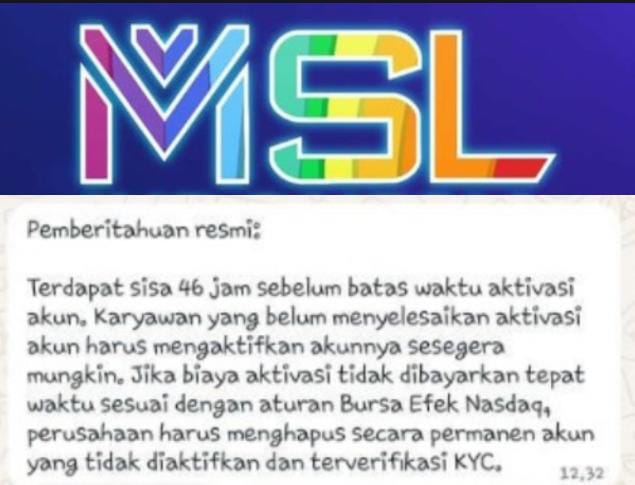 Pengumuman dari MSL APP tentang nasib anggotanya yang tak bayar biaya aktivasi.