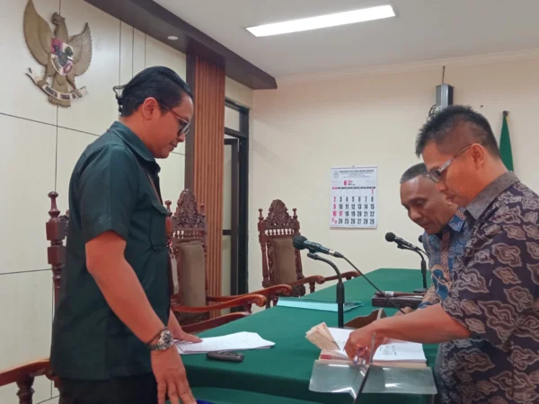 Kuasa Hukum Tamansari Puri Bali, Budiyana saat Pemeriksaan Persiapan Perkara di PTUN Bandung /Sadam Husen