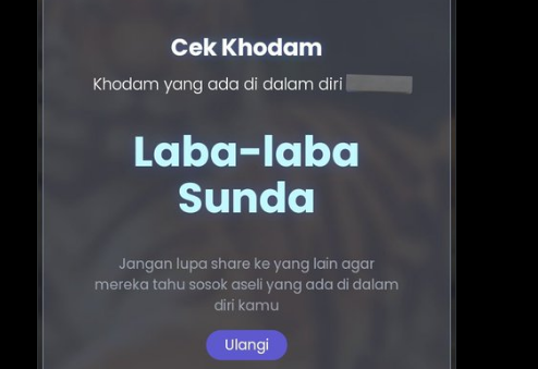 Viral Link Cek Khodam Online Nama Sendiri/ Tangkap Layar X @curhatdongkmaa